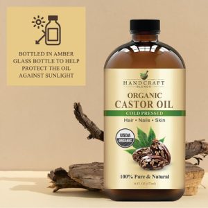 Castor Oil (Huile de Ricin) organic in glass bottle